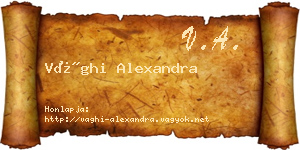Vághi Alexandra névjegykártya